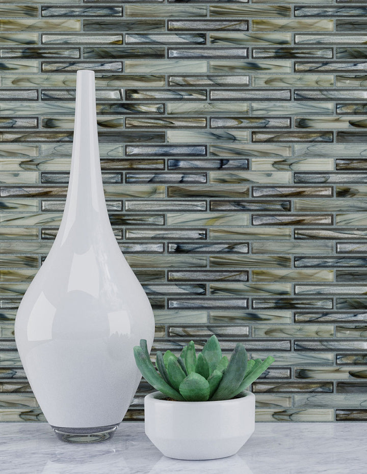 Glassique Beam Linear Lagoon Glossy Mosaic