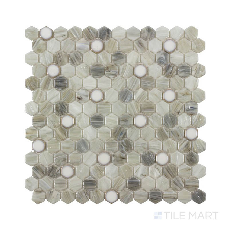 Angled shot showcasing the beige and tan ceramic tile from the Boutique Sleek series, highlighting its smooth surface and refined texture.