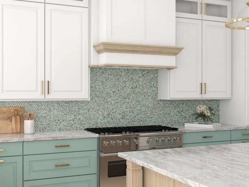 An elegant space with glossy white tiles from the Salt Glossy series, reflecting natural light beautifully.