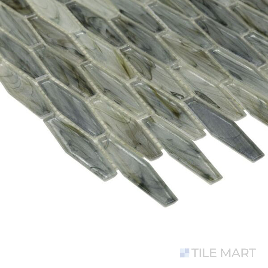 Corner angle highlighting the dark gray tile’s sleek finish and strong, durable ceramic structure.