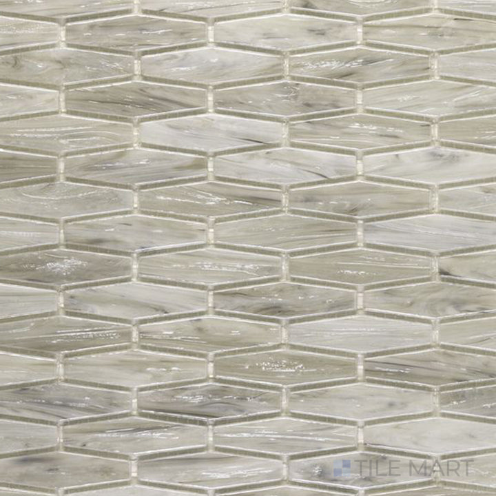 Glassique Stakes Hex Sepia Glossy Mosaic