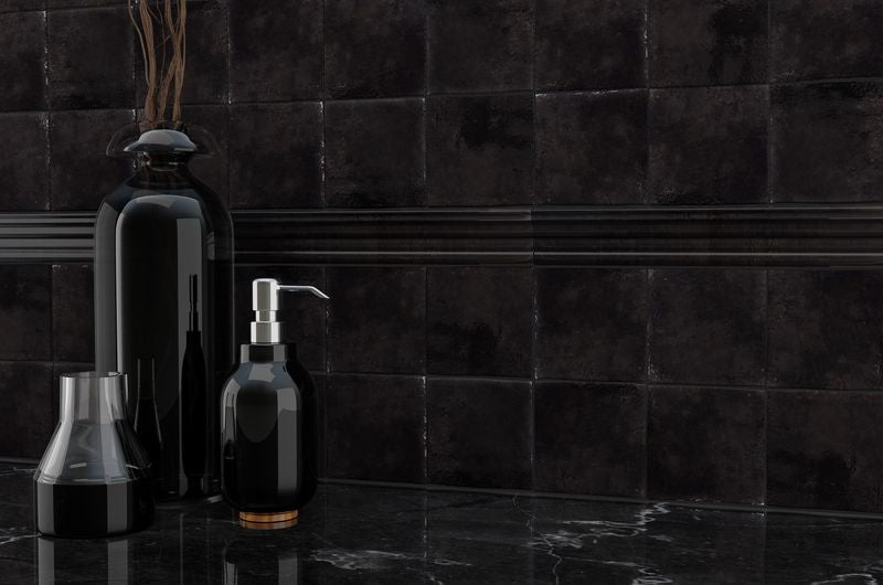 A cozy space enhanced by the beige and tan ceramic tile from the Boutique Sleek series, adding warmth and comfort.