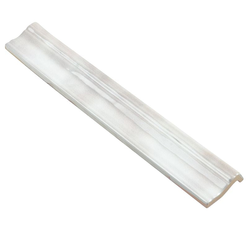 An angled perspective of the glossy white tile from the Salt Glossy series, reflecting light to enhance its sleek appearance.