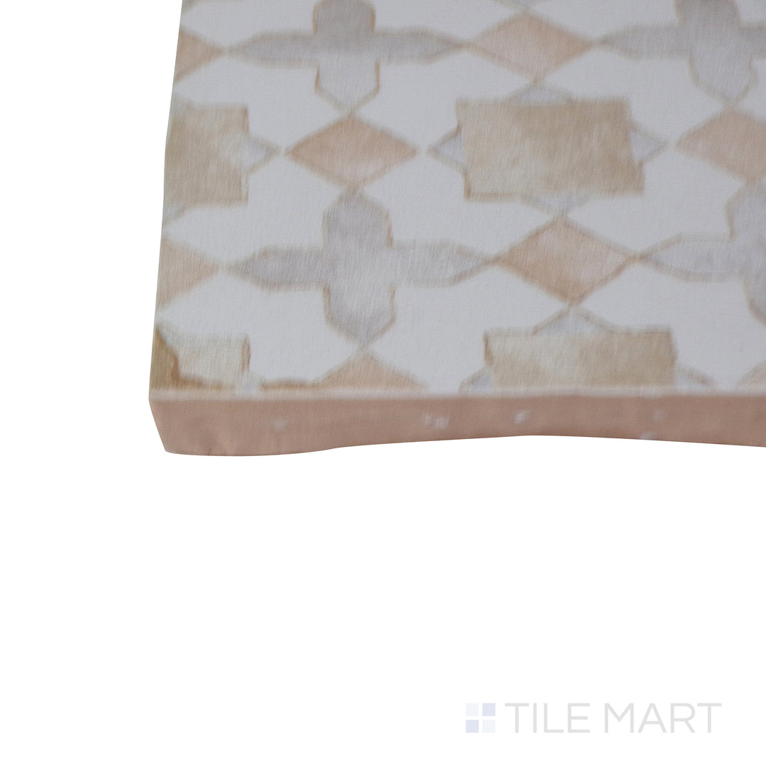 A close-up of the matte white tile's corner, showing its refined edges and robust material thickness.