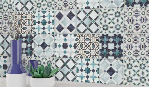 Moroccan Habitat Azure 4X4 Matte Ceramic Tile