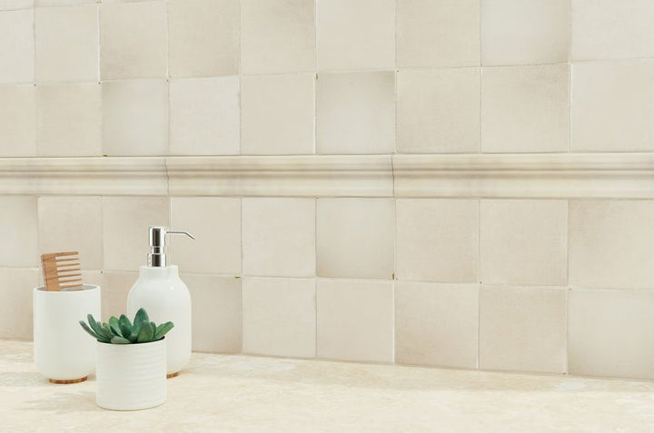 A serene environment with matte white tiles from the Salt Matte series, offering a clean and calming atmosphere.