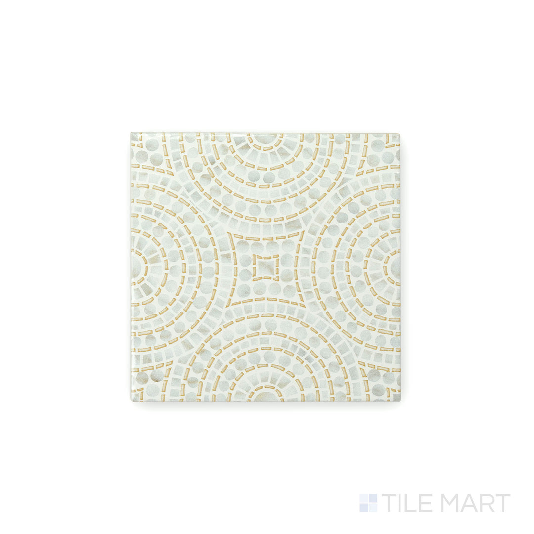 An angled shot of the beige tile, highlighting its neutral tones and refined surface texture.