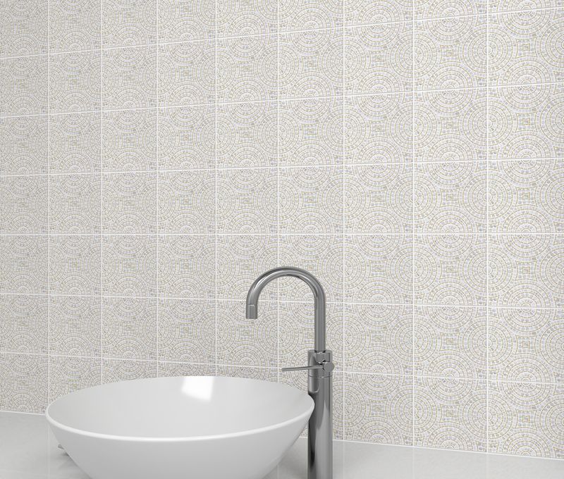 A glossy gold ceramic tile with a bold edge, On The Edge Gold 5x5 creates a radiant and contemporary statement.