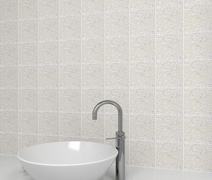 A glossy gold ceramic tile with a bold edge, On The Edge Gold 5x5 creates a radiant and contemporary statement.