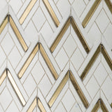 Panache Gold And White Alpine Ridge Polished Marble Mosaic