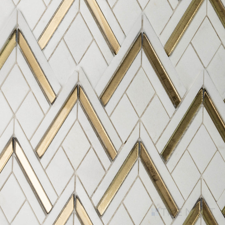 Panache Alpine Ridge Gold And White Polished Mosaic