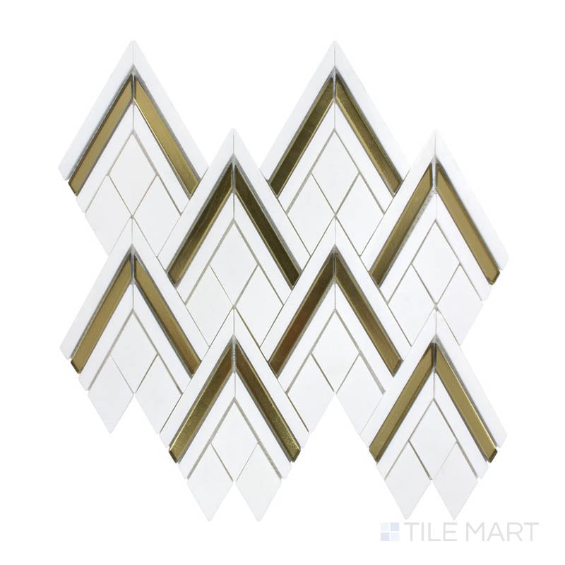 Panache Alpine Ridge Gold And White Polished Mosaic