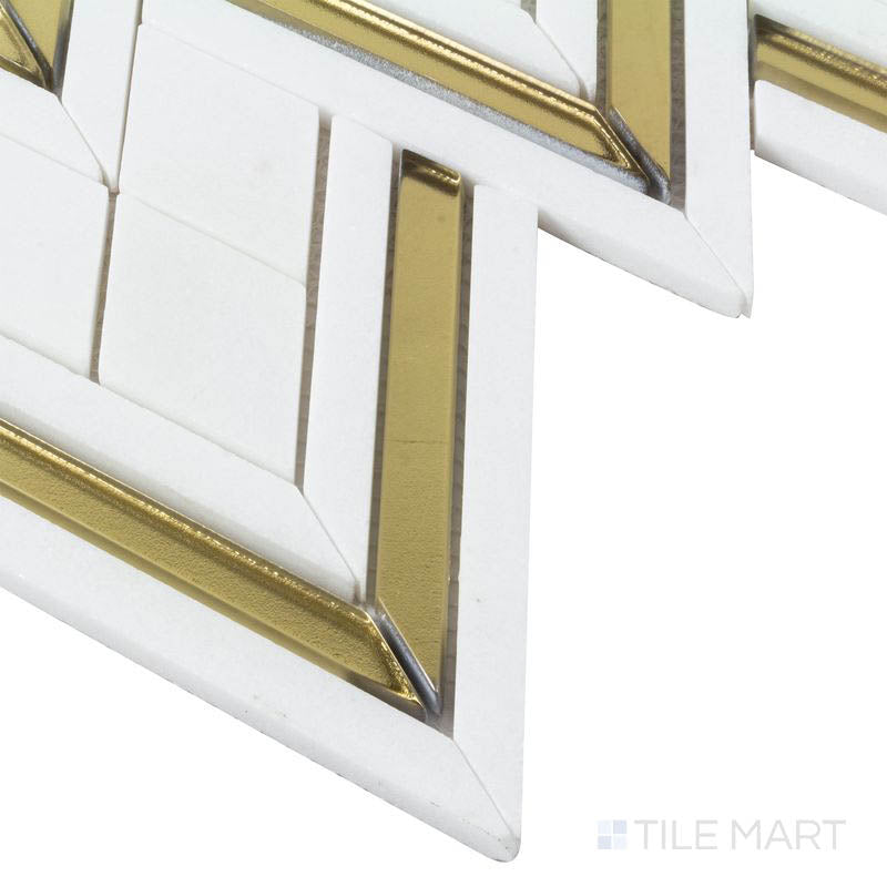 Panache Alpine Ridge Gold And White Polished Mosaic