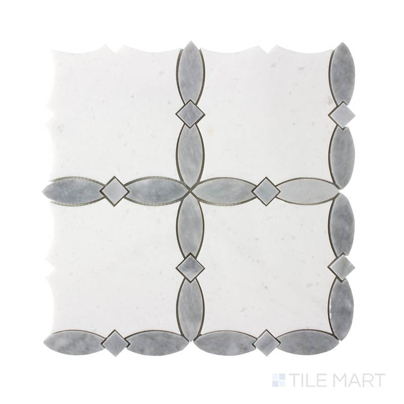 Panache Aria Lane Gray And White Polished Mosaic