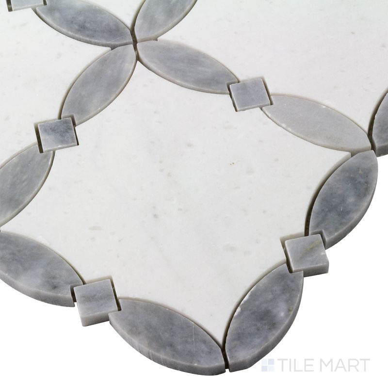 Panache Aria Lane Gray And White Polished Mosaic