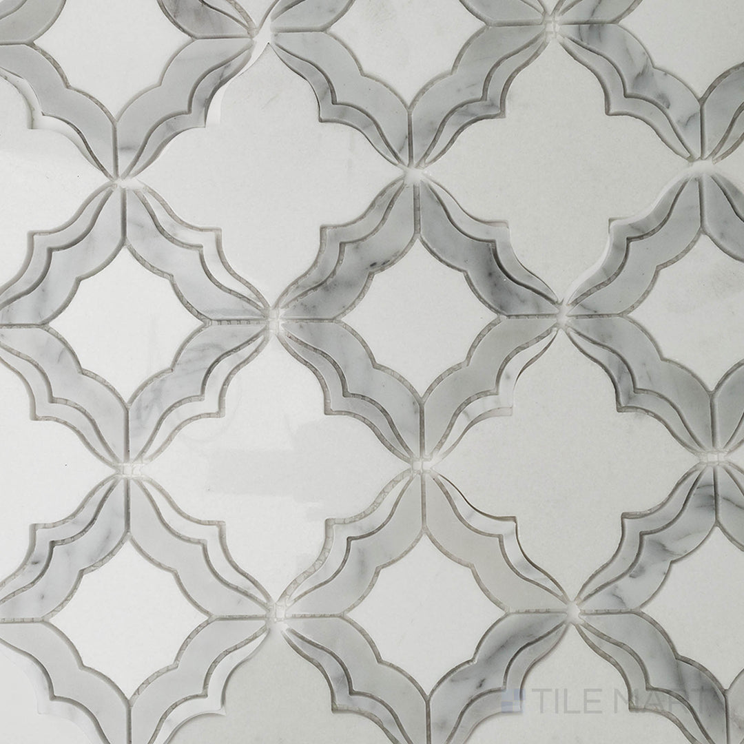 A smooth white tile with a high-gloss finish, adding a touch of brightness and elegance to any room.