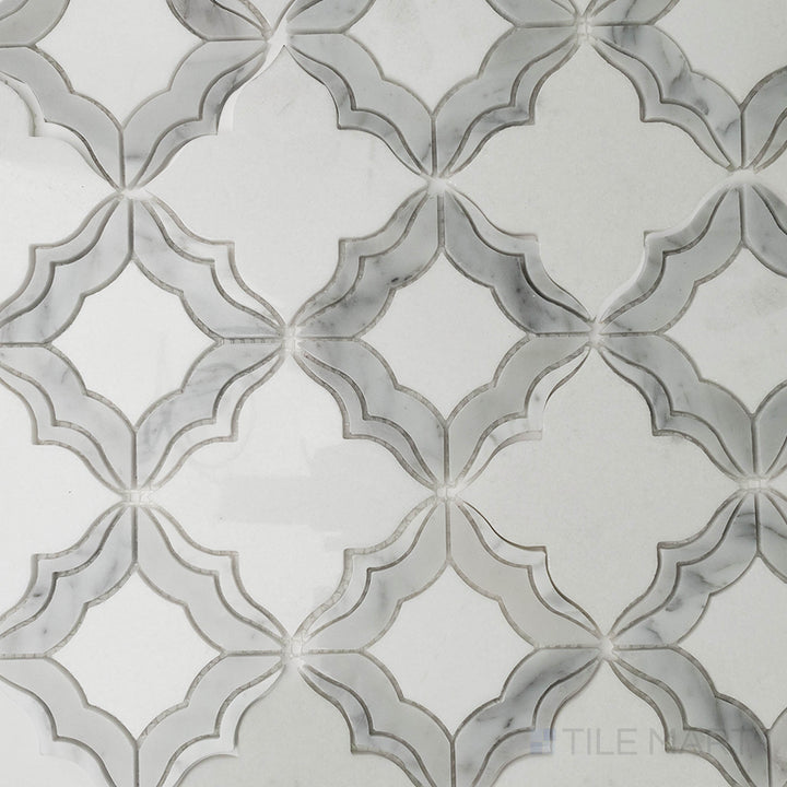 Panache Aston Manor Gray And White Polished Mosaic