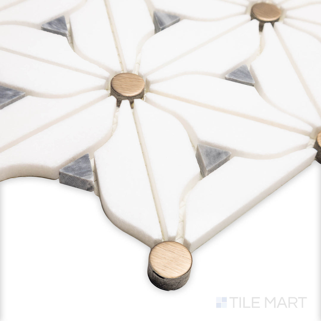 Corner shot of the tan and beige tile, emphasizing its thickness and high-quality ceramic material.