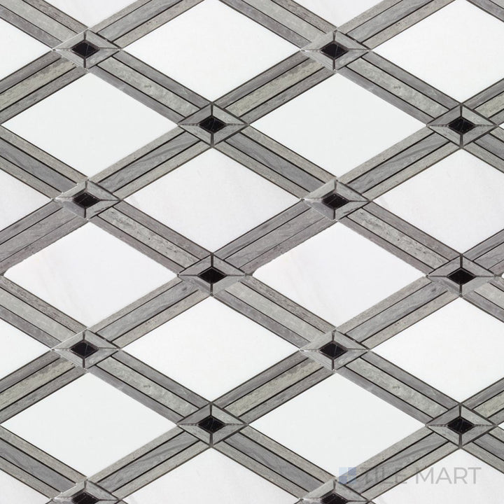 Panache Diamond Lane Black, Gray And White Polished Mosaic