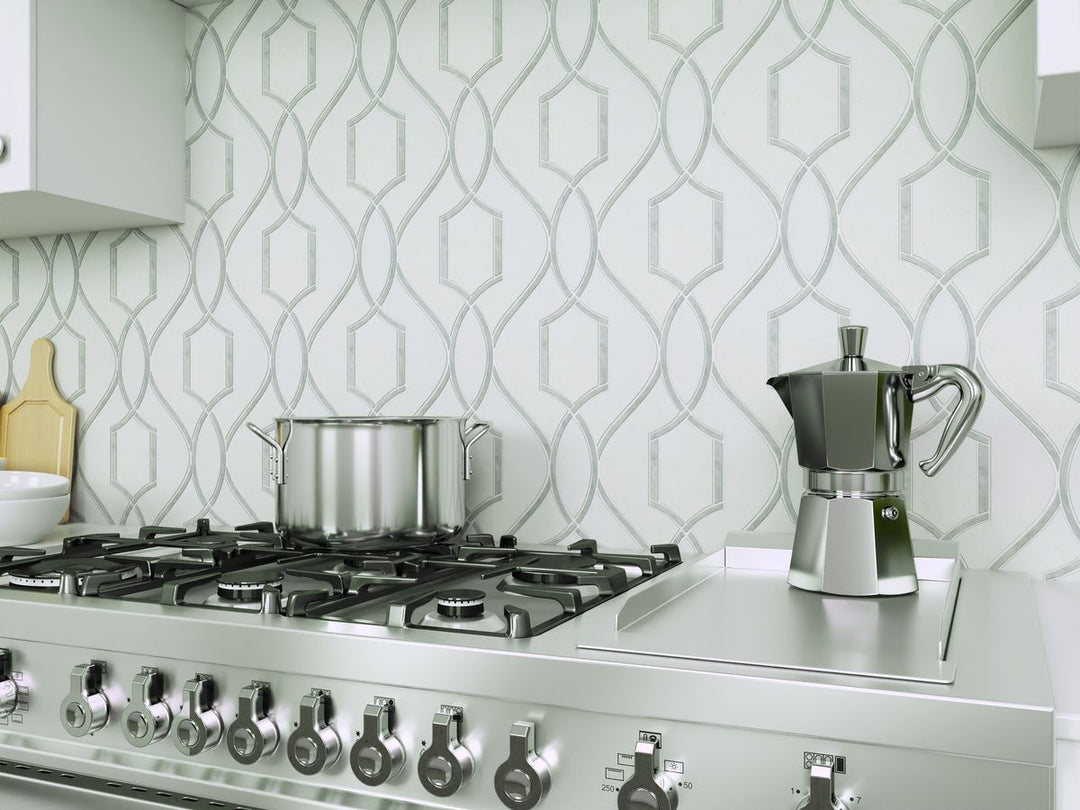 A modern room with indigo blue tiles from the Boutique Sleek series, creating a bold statement against minimalist decor.