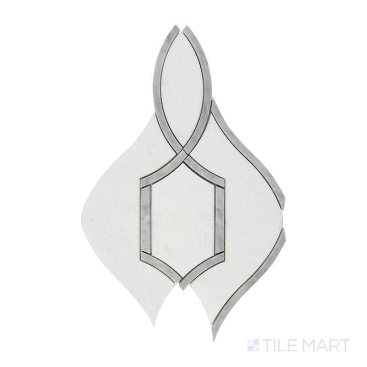 An angled view of the indigo blue tile from the Boutique Sleek series, emphasizing its glossy finish and bold color.