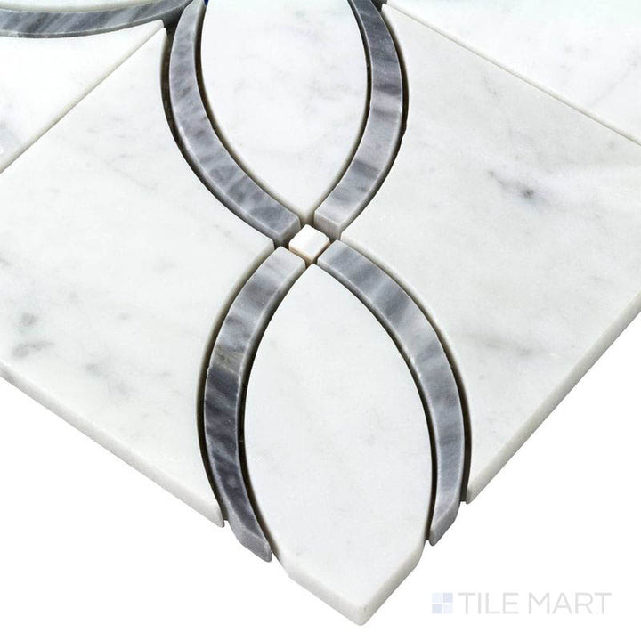 Panache Lotus Parc Gray And White Polished Mosaic