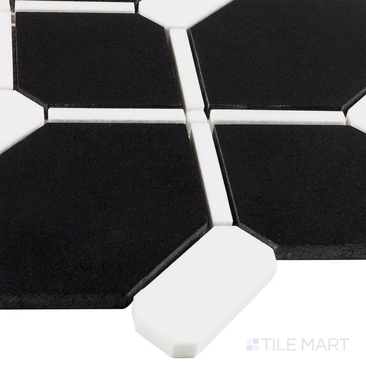 Panache Midnight Silhouette Black And White Polished Mosaic