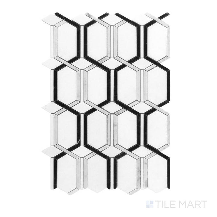 An angled shot of the tan and beige tile, revealing its polished surface and natural color variation.