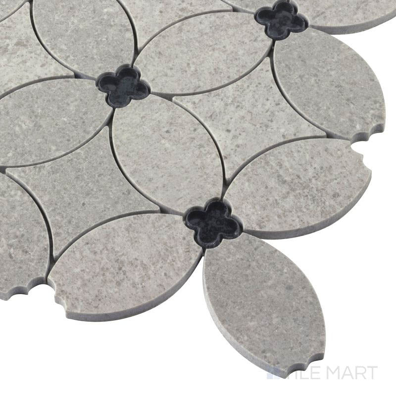 Panache Panache Petals Beige And Black Polished Mosaic