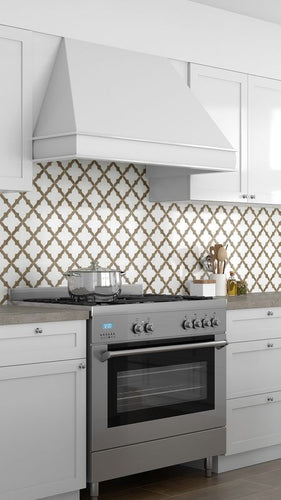 Panache Beige Sienna Fresco Polished Marble Mosaic