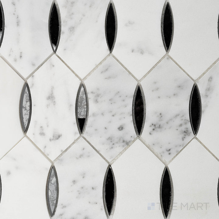 Panache Skye Noir Black And White Polished Mosaic