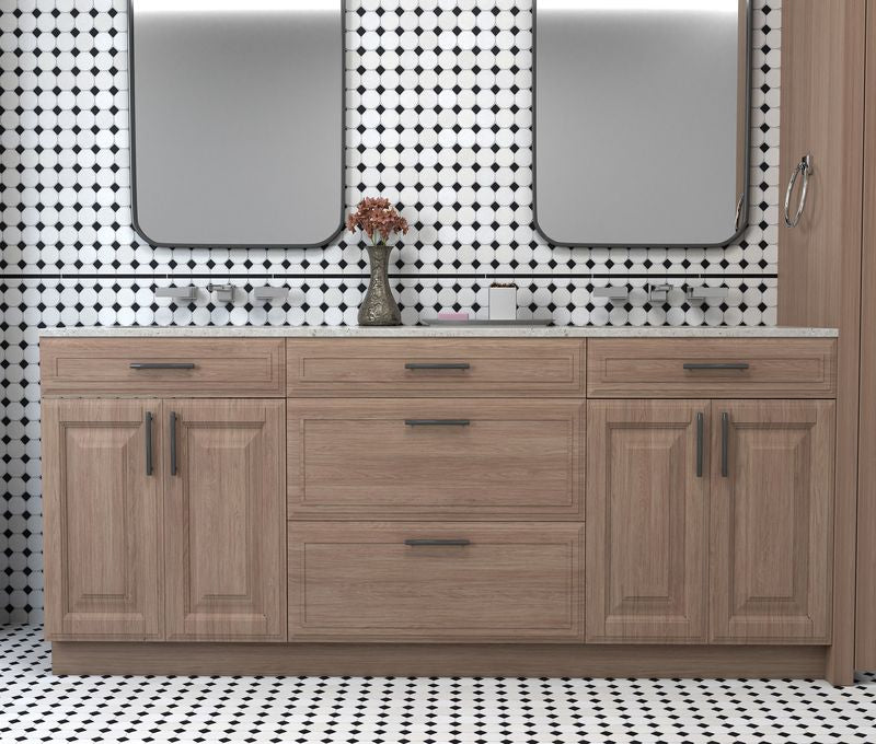 A cozy space enhanced by the beige and tan ceramic tile from the Boutique Sleek series, adding warmth and comfort.