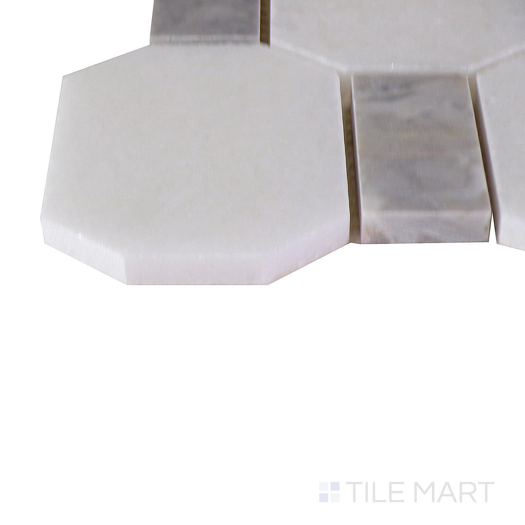 Corner view of the beige tile, highlighting its premium ceramic material and elegant, thin profile.