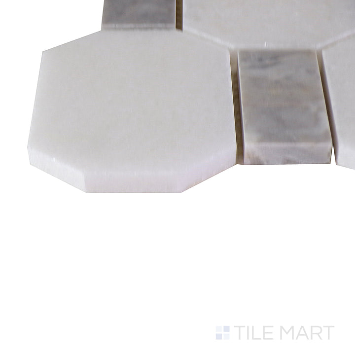 Corner view of the beige tile, highlighting its premium ceramic material and elegant, thin profile.