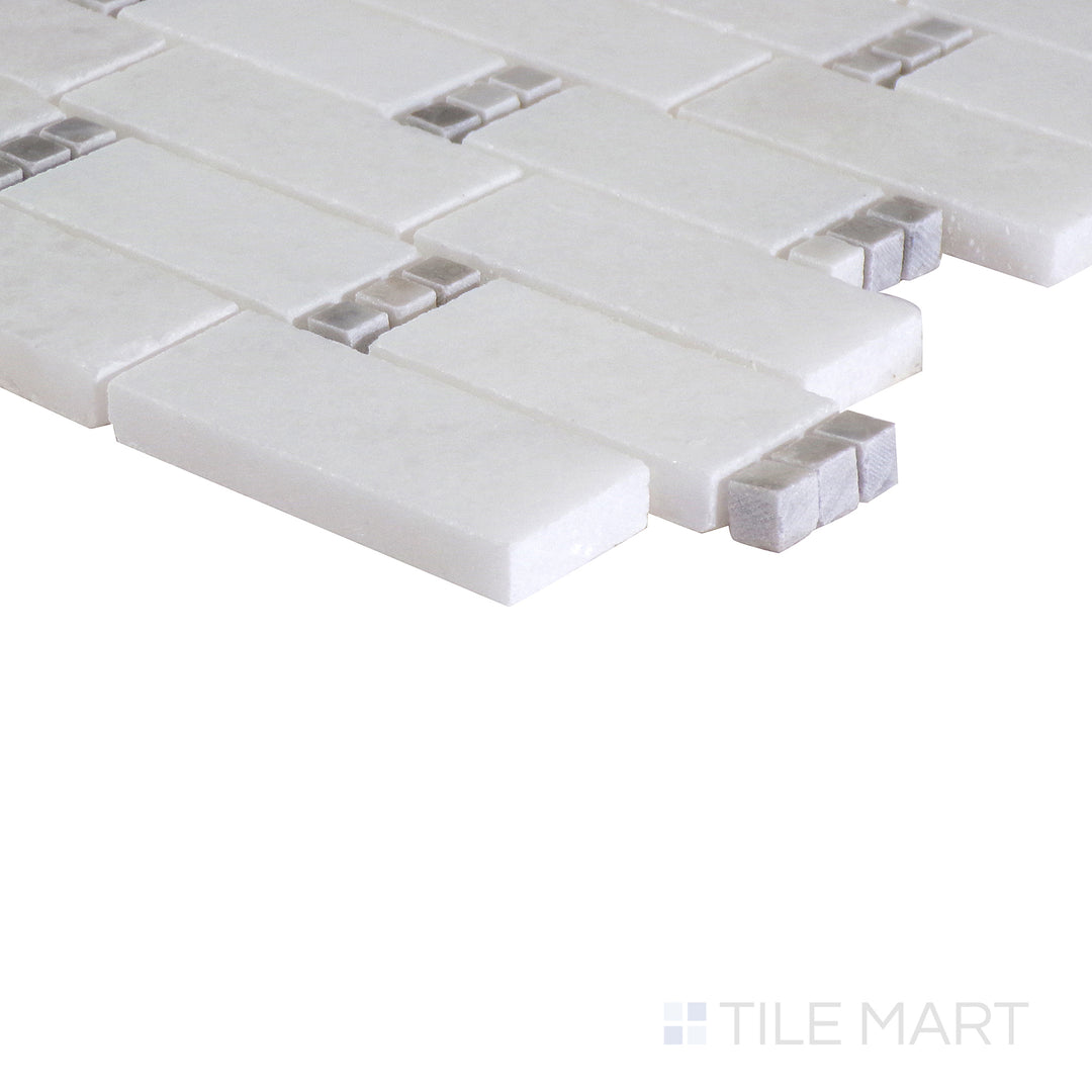An angled perspective of the glossy white tile from the Salt Glossy series, reflecting light to enhance its sleek appearance.