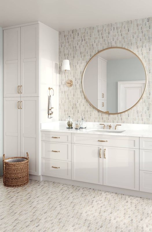 Striking indigo blue tiles from the Boutique Sleek series add contrast and character to this sleek, contemporary room.