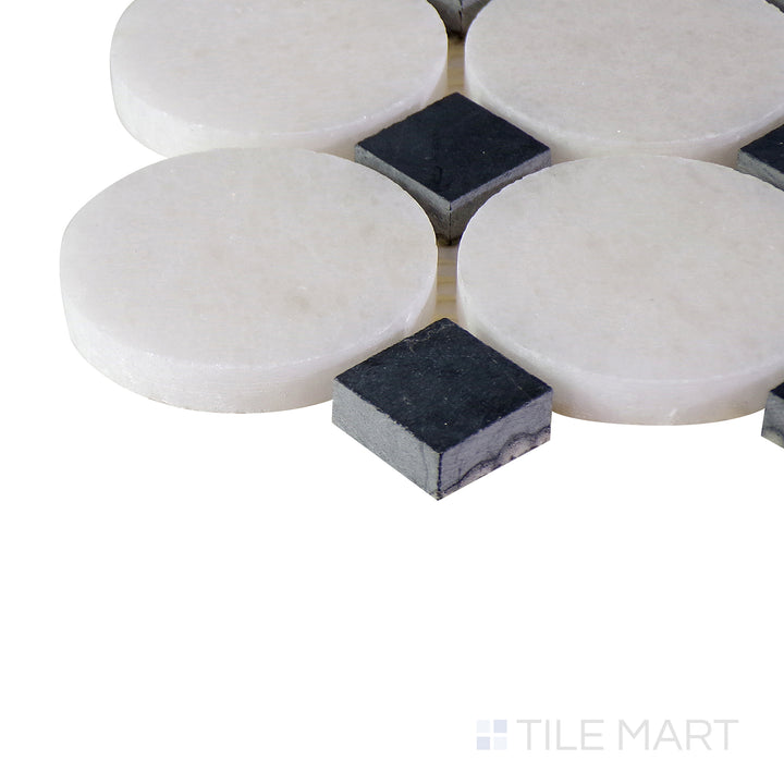A close-up of the matte white tile's corner, showing its refined edges and robust material thickness.