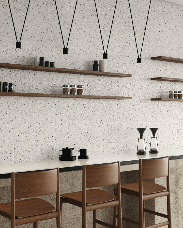 Mystere White 24x24 semi gloss porcelain tile showcases a luminous white finish with a clean, modern aesthetic.