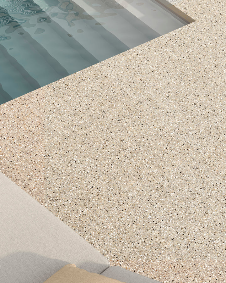 Mystere Brown 24x24 semi gloss porcelain tile offers a smooth, rich-toned surface for a polished natural look.