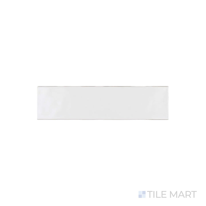 A detailed view of Artesano White Ice 3X12 Matte Ceramic reveals its soft white tone with a smooth matte finish, offering a sophisticated and modern appeal.
