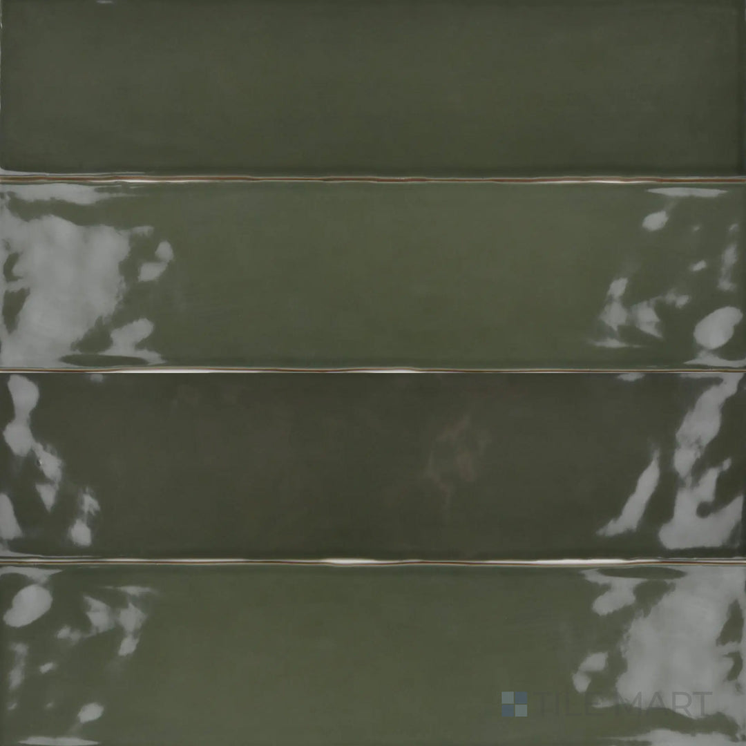 Seen from above, the Bar Tile Glasgow 3x12 inch bright ceramic tile highlights its glossy finish and refined color, ideal for stylish and modern interiors.