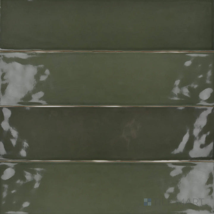 Seen from above, the Bar Tile Glasgow 3x12 inch bright ceramic tile highlights its glossy finish and refined color, ideal for stylish and modern interiors.