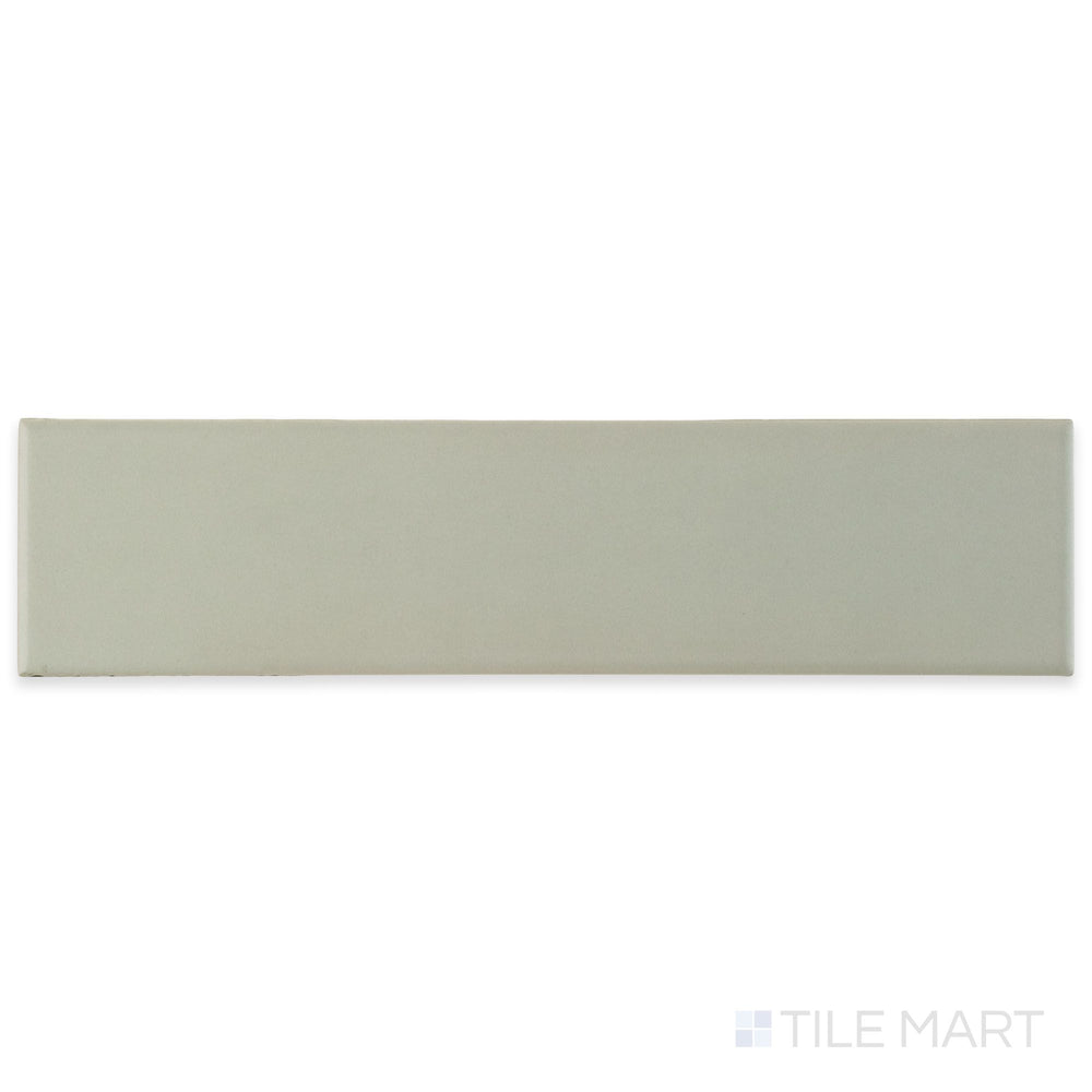 Seen from above, this Block Gris 2x10 matte ceramic tile displays a cool gray hue and soft, smooth finish.