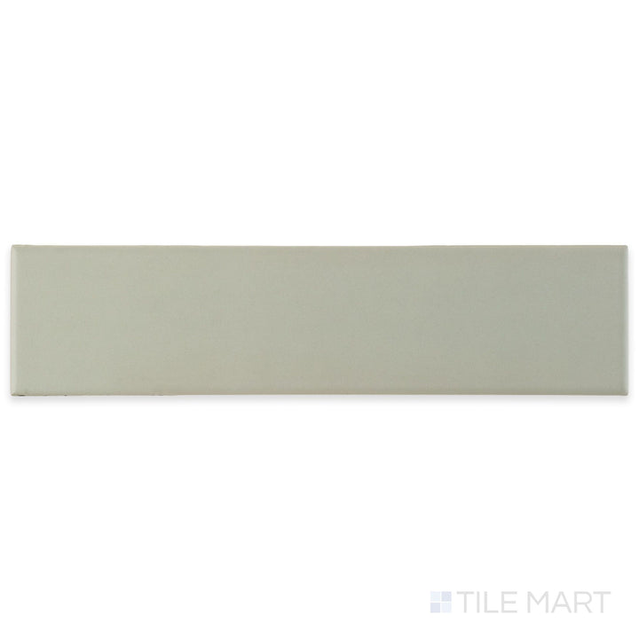 Seen from above, this Block Gris 2x10 matte ceramic tile displays a cool gray hue and soft, smooth finish.