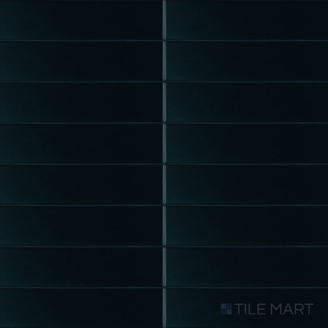 Overview of Block Verde 2x10 matte ceramic tile featuring a muted green tone with a soft, non-reflective finish and a sleek rectangular profile.