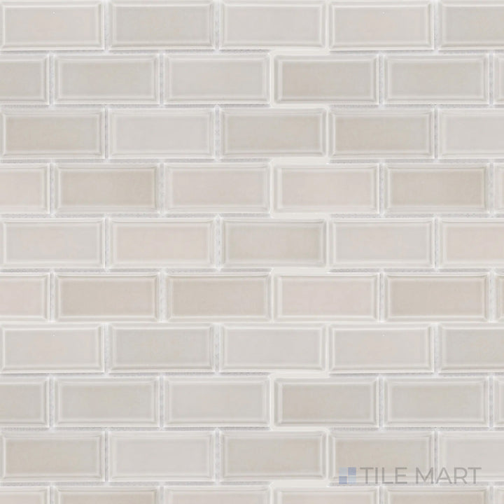 CC Mosaics Plus 2X4 Beveled Tender Gray Bright