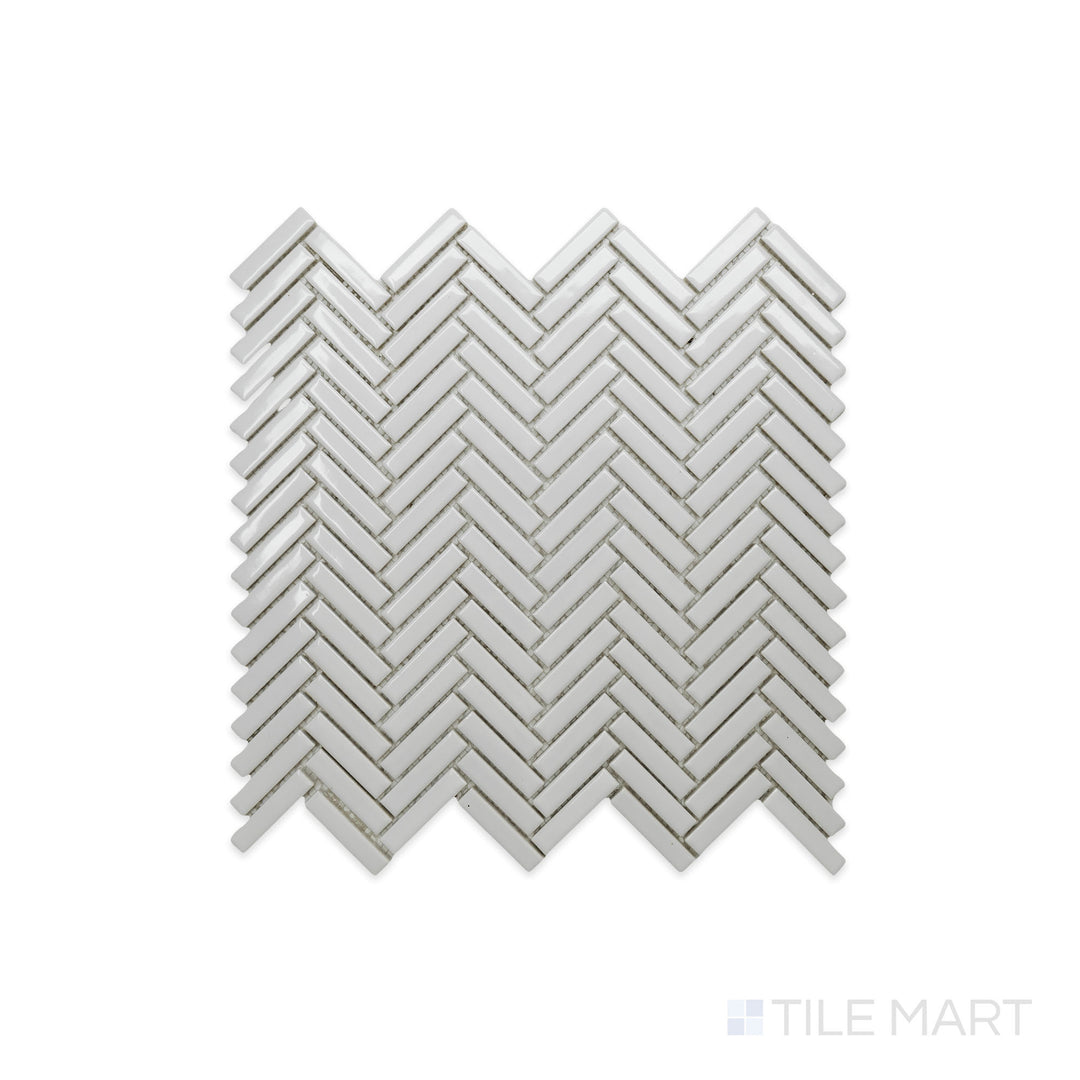 CC Mosaics Plus Herringbone White Bright