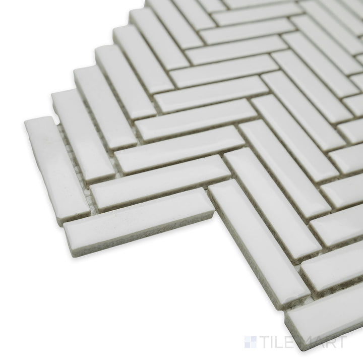 CC Mosaics Plus Herringbone White Bright