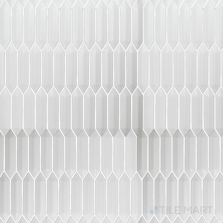 CC Mosaics Plus 1X4 3D Picket White Matte