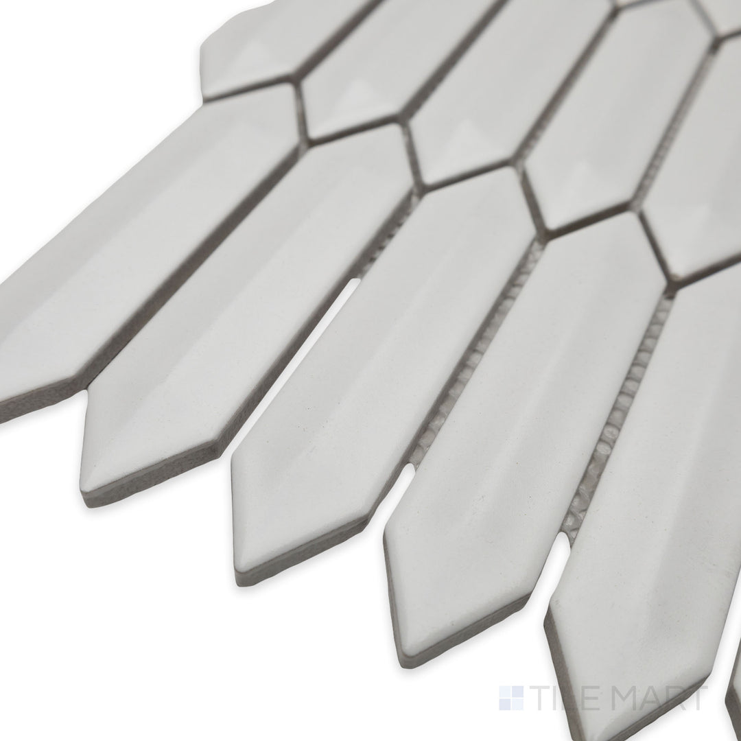 CC Mosaics Plus 1X4 3D Picket White Matte